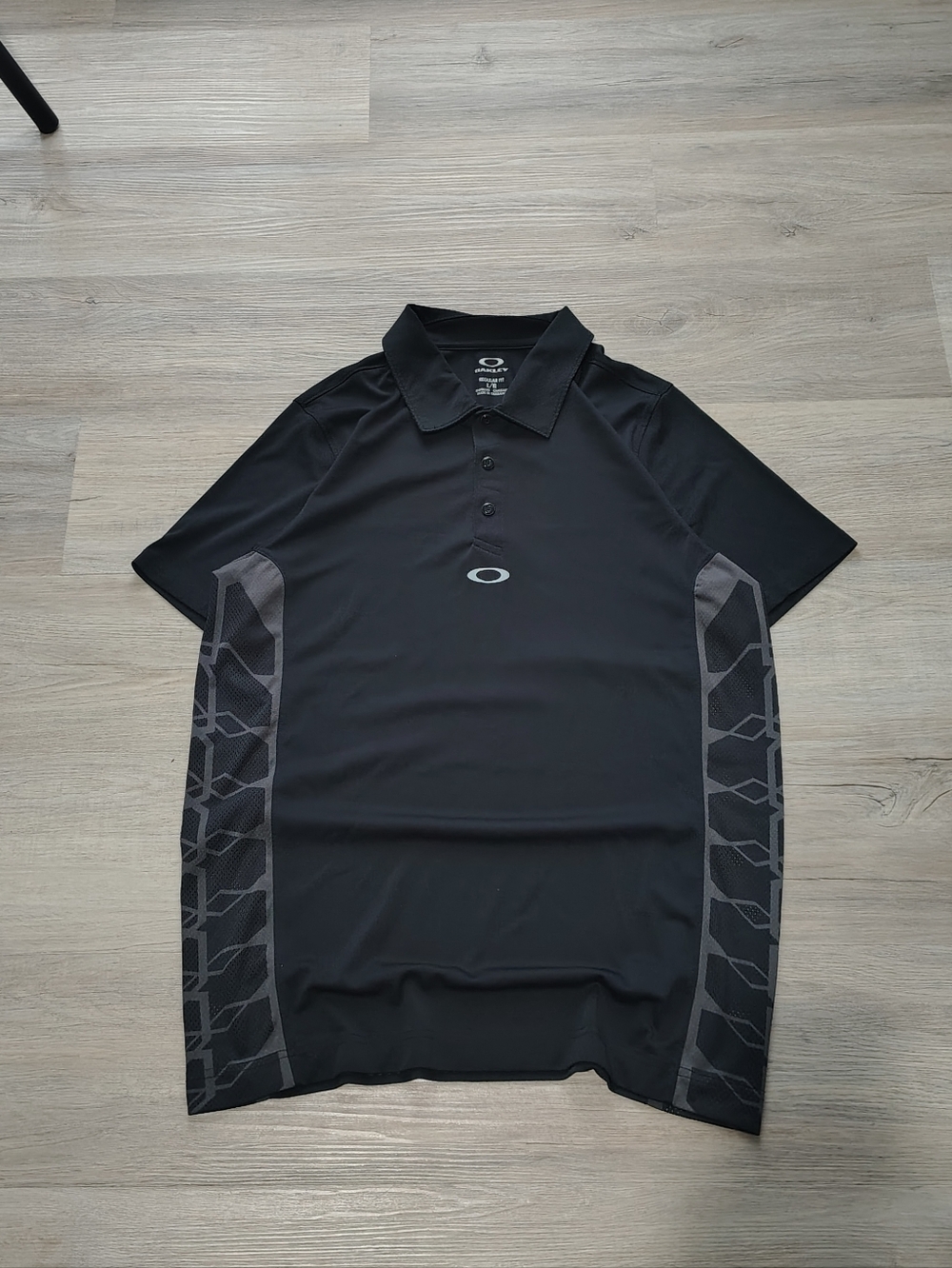 Oakley Black Polo with Gray Side Panels